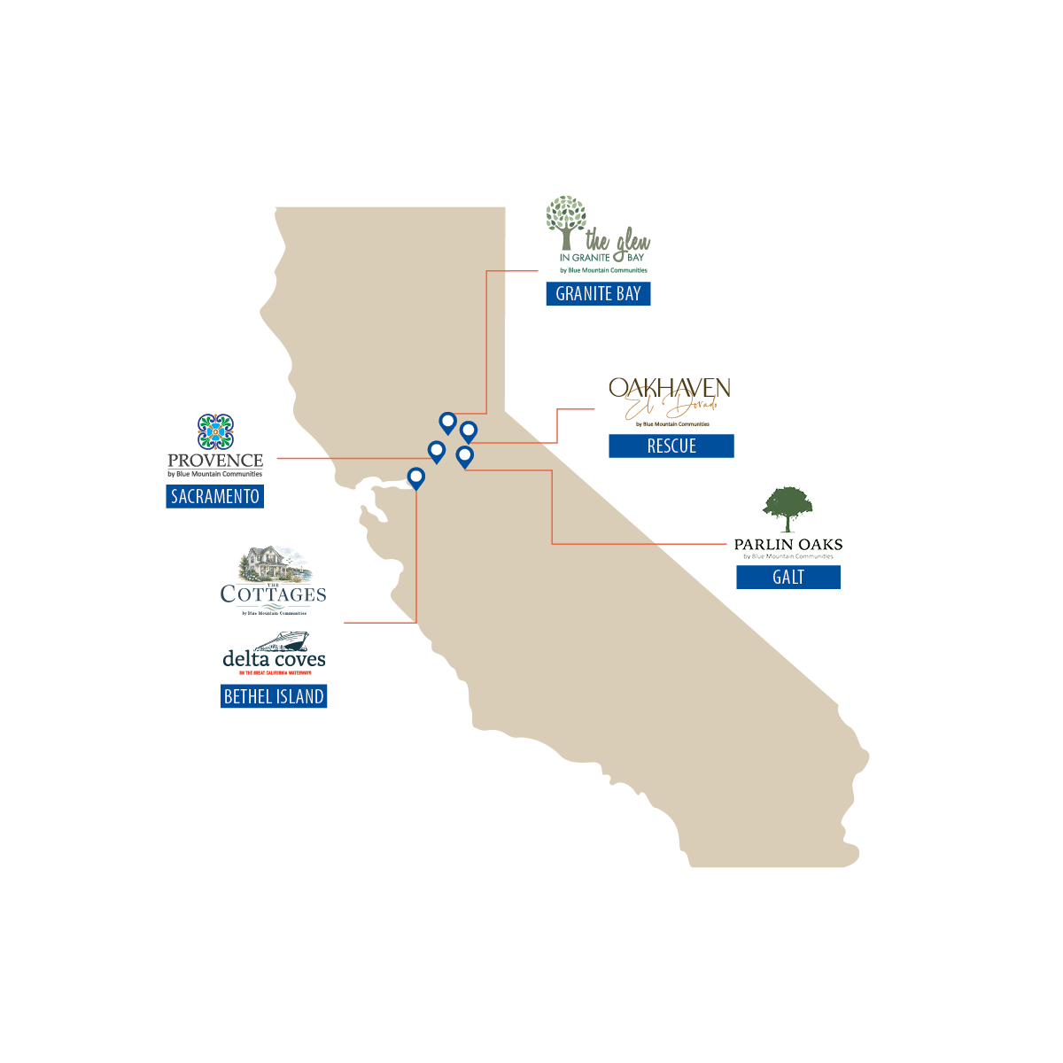 map of areas of service in california